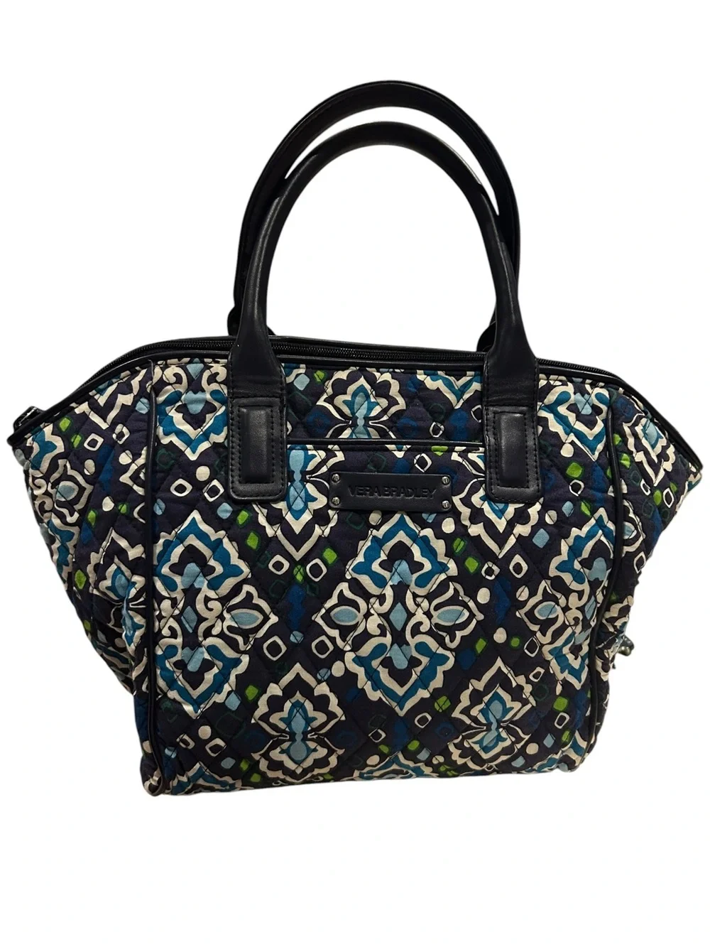 Vera Bradley Signature Print Trapeze Tote/Satchel  - Ink Blue - Picture 3 of 9